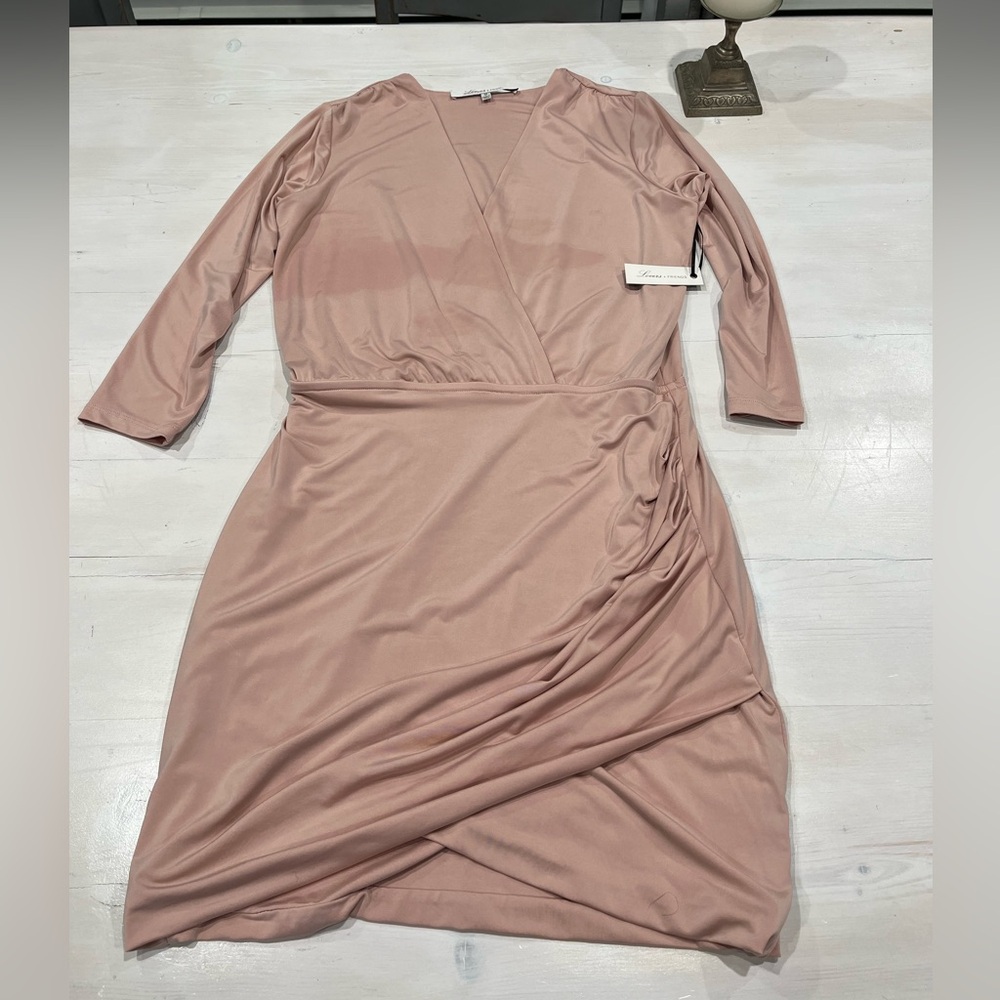 Lovers + Friends Love Happy‎ Cocktail Wrap Dress Pink Long Sleeve Med new w tags